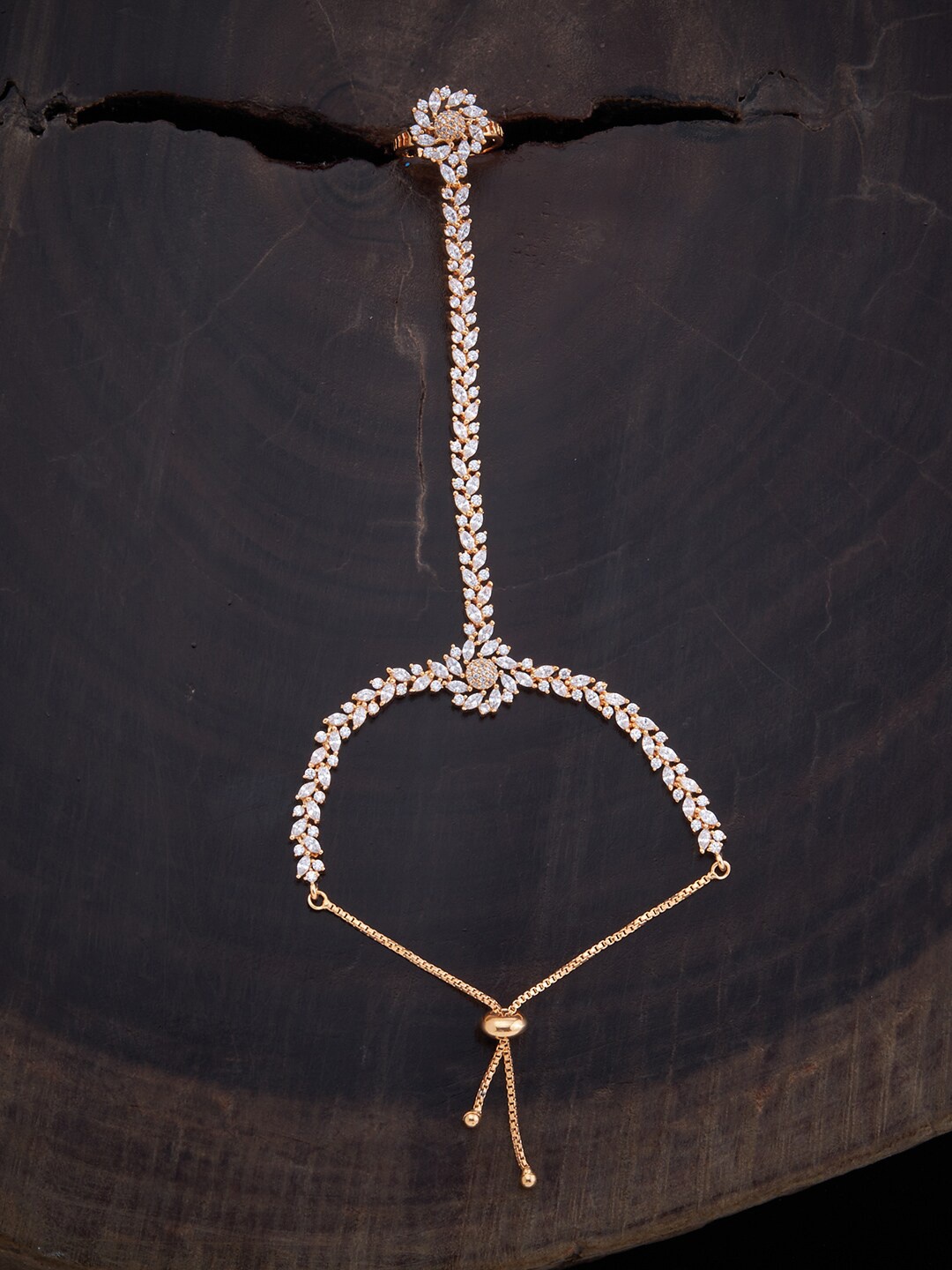 

Kushal's Fashion Jewellery Women Gold-Plated Cubic Zirconia Ring Bracelet
