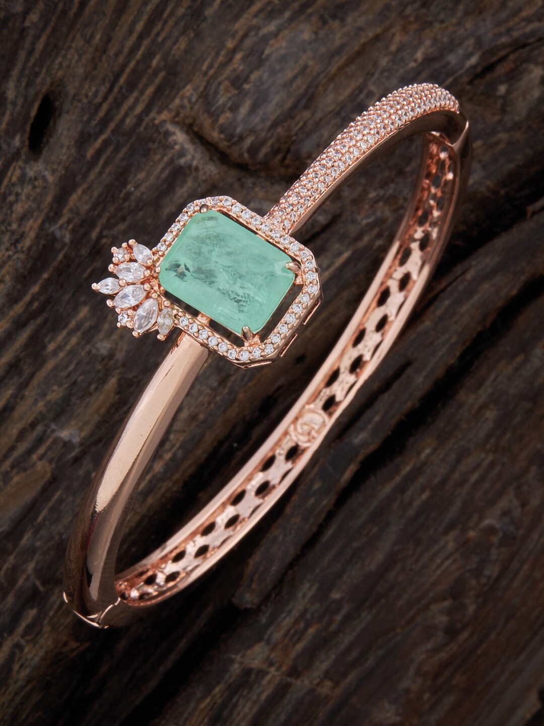 

Kushal's Fashion Jewellery Women Cubic Zirconia Rose Gold-Plated Bangle-Style Bracelet