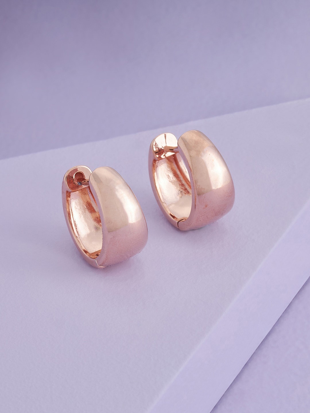 

Kushal's Fashion Jewellery Rose Gold-Plated Contemporary Hoop Earrings