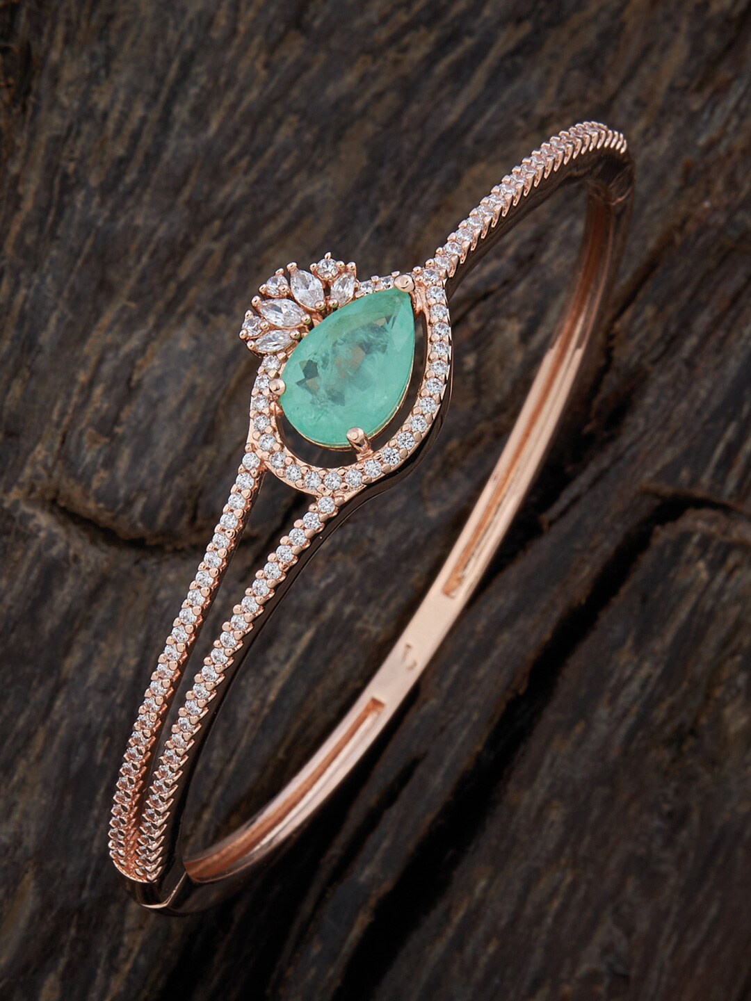 

Kushal's Fashion Jewellery Women Cubic Zirconia Rose Gold-Plated Bangle-Style Bracelet