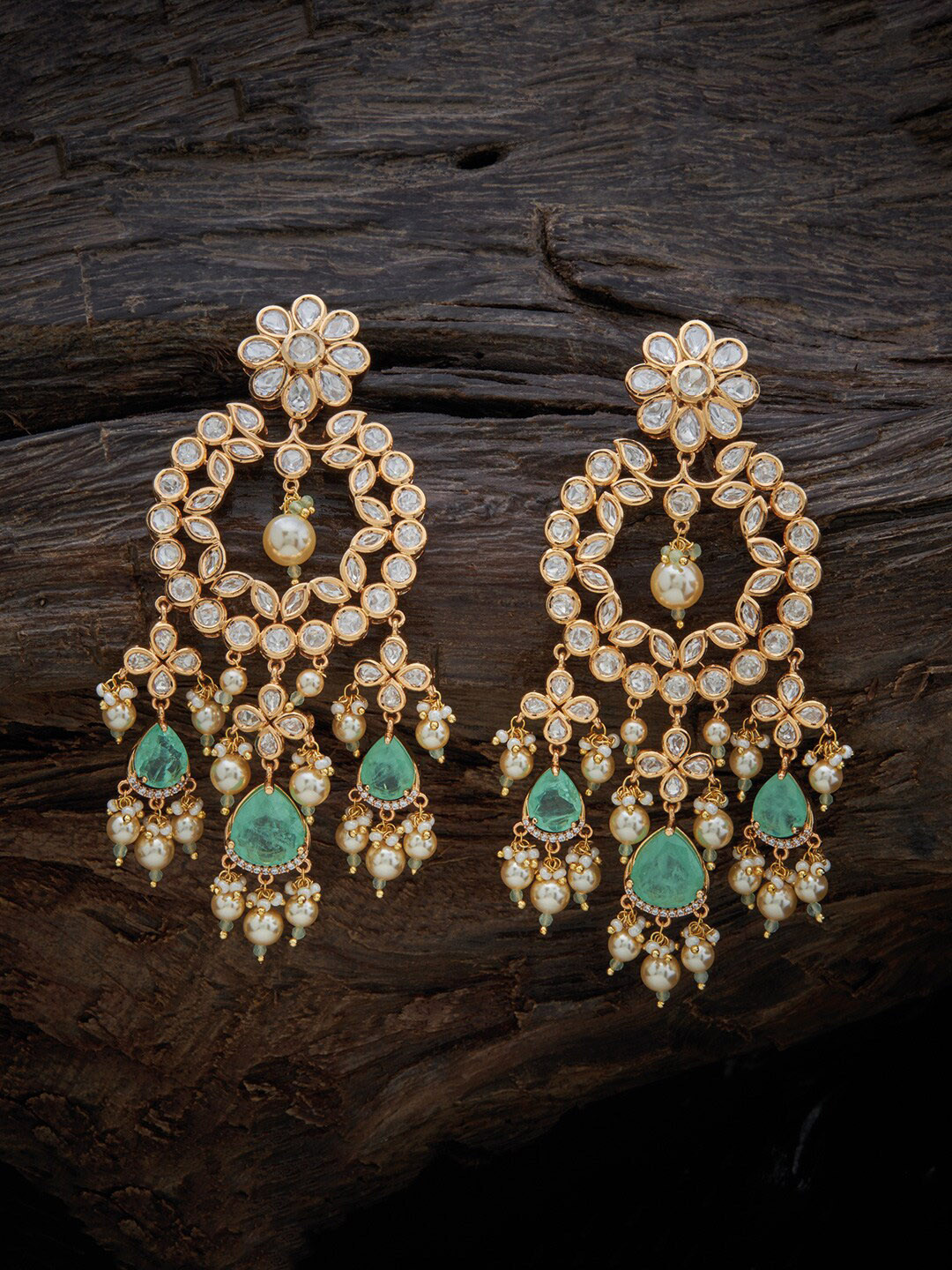 

Kushal's Fashion Jewellery Contemporary Drop Earrings, Sea green