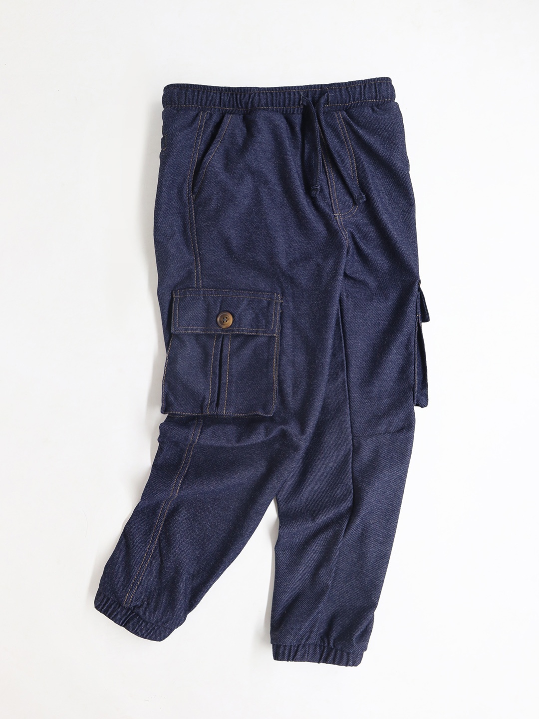 

Cherry Crumble Boys Loose Fit Cotton Joggers, Blue