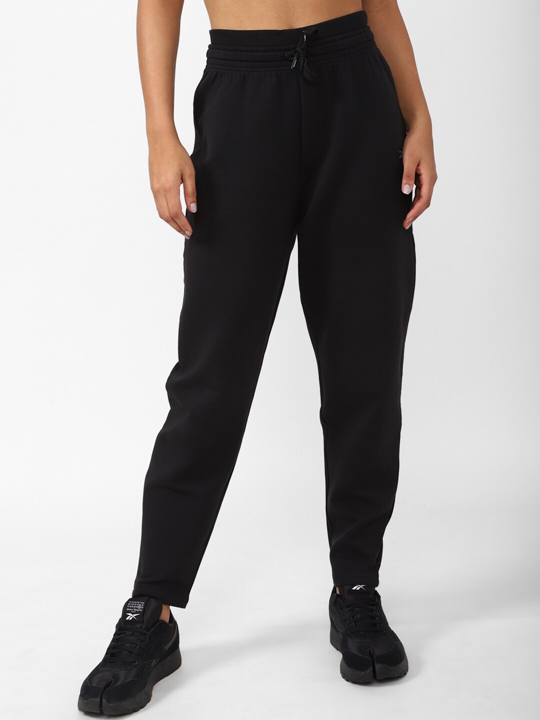 

Reebok Women Brand Logo Printed Track Pants, Black