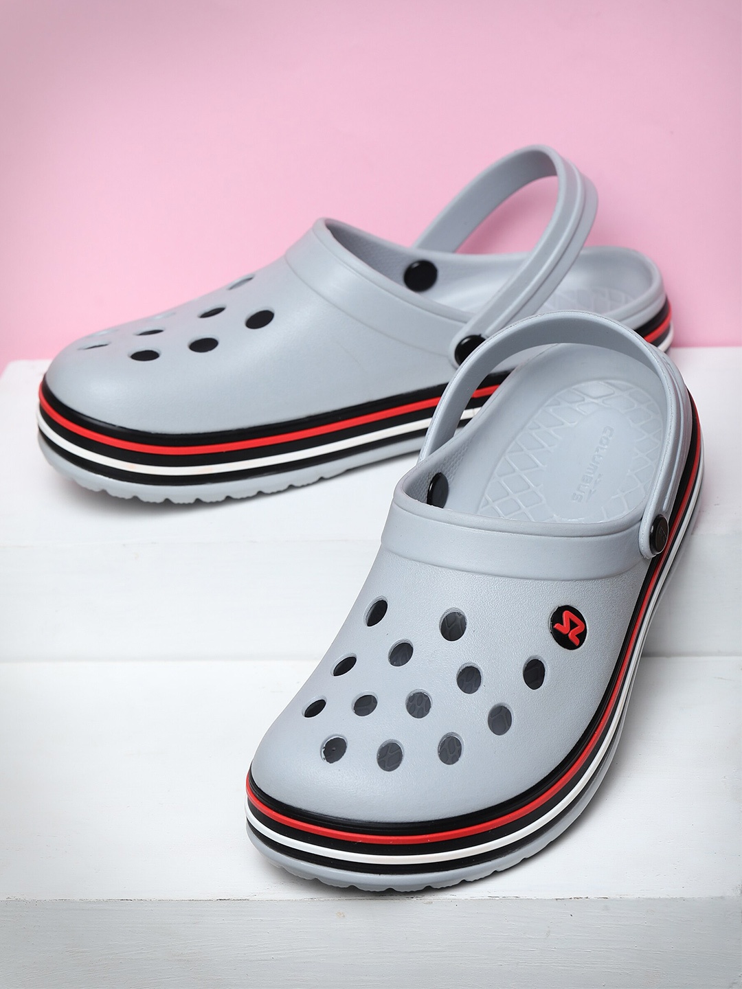 

Columbus Men Perforated Rubber Clogs, Grey