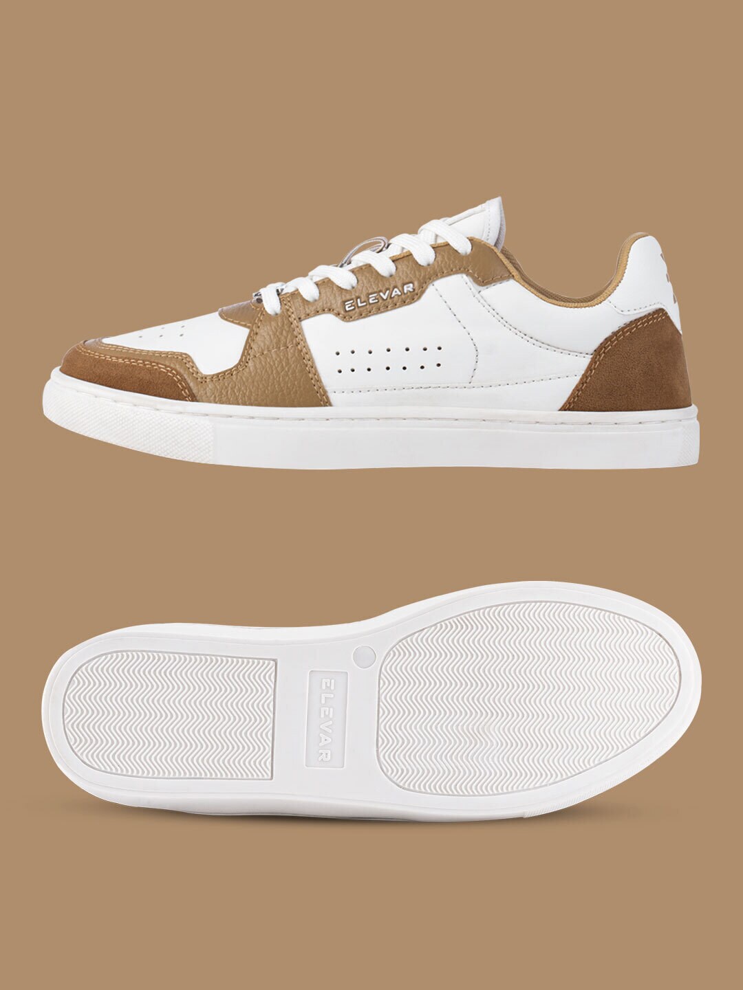 

ELEVAR Men Colourblocked Lace-Up Walking Shoes, Brown