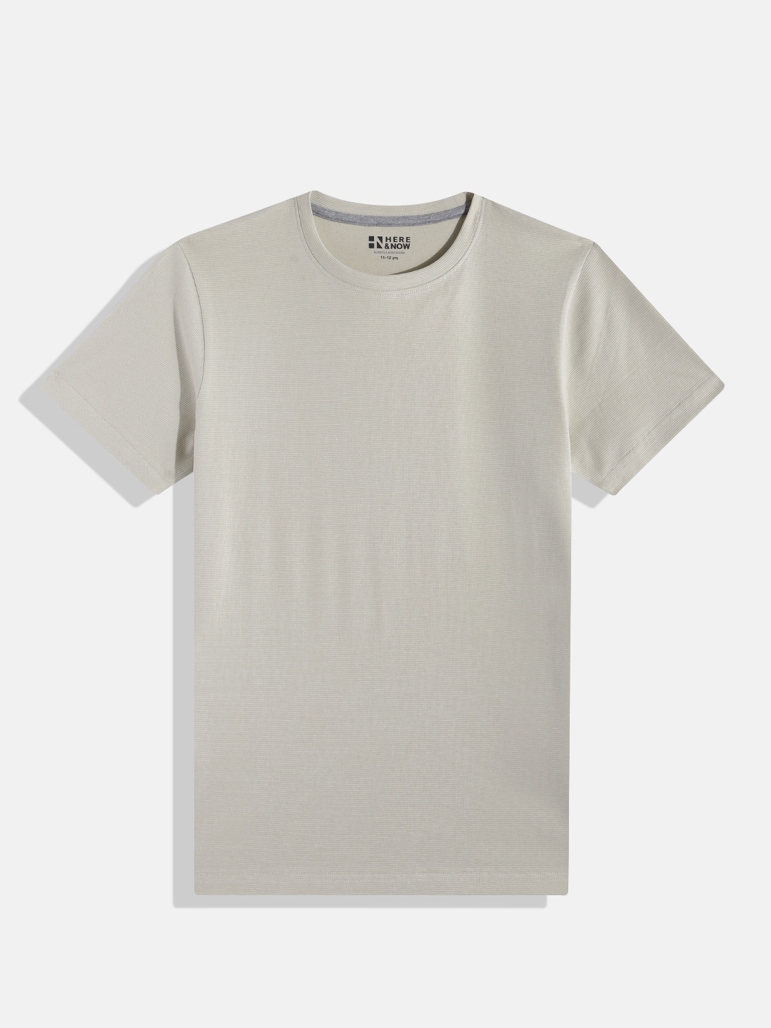 

HERE&NOW Boys Waffle Knit Solid T-shirt, Beige