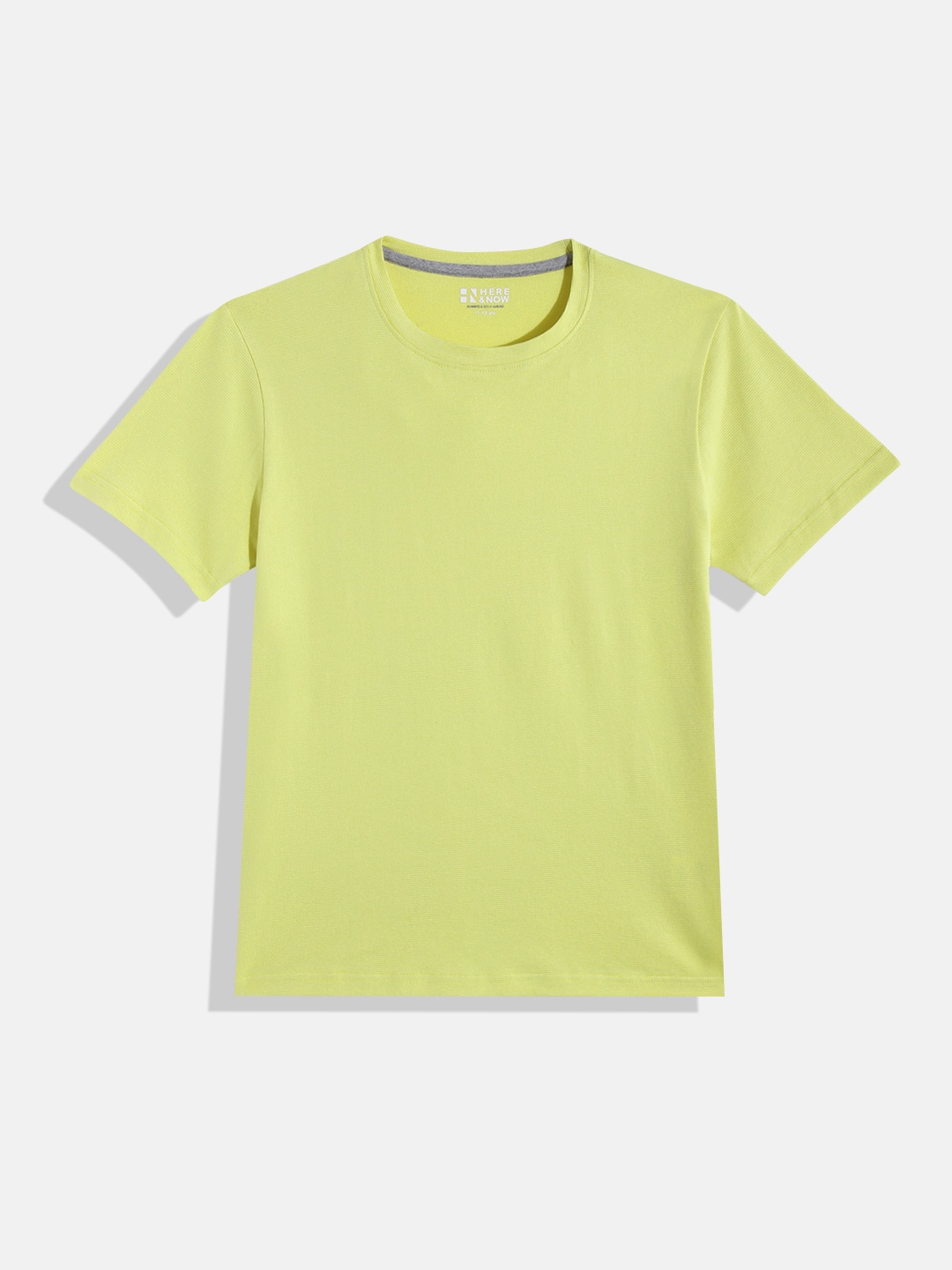 

HERE&NOW Boys Solid Waffle Knit T-shirt, Yellow