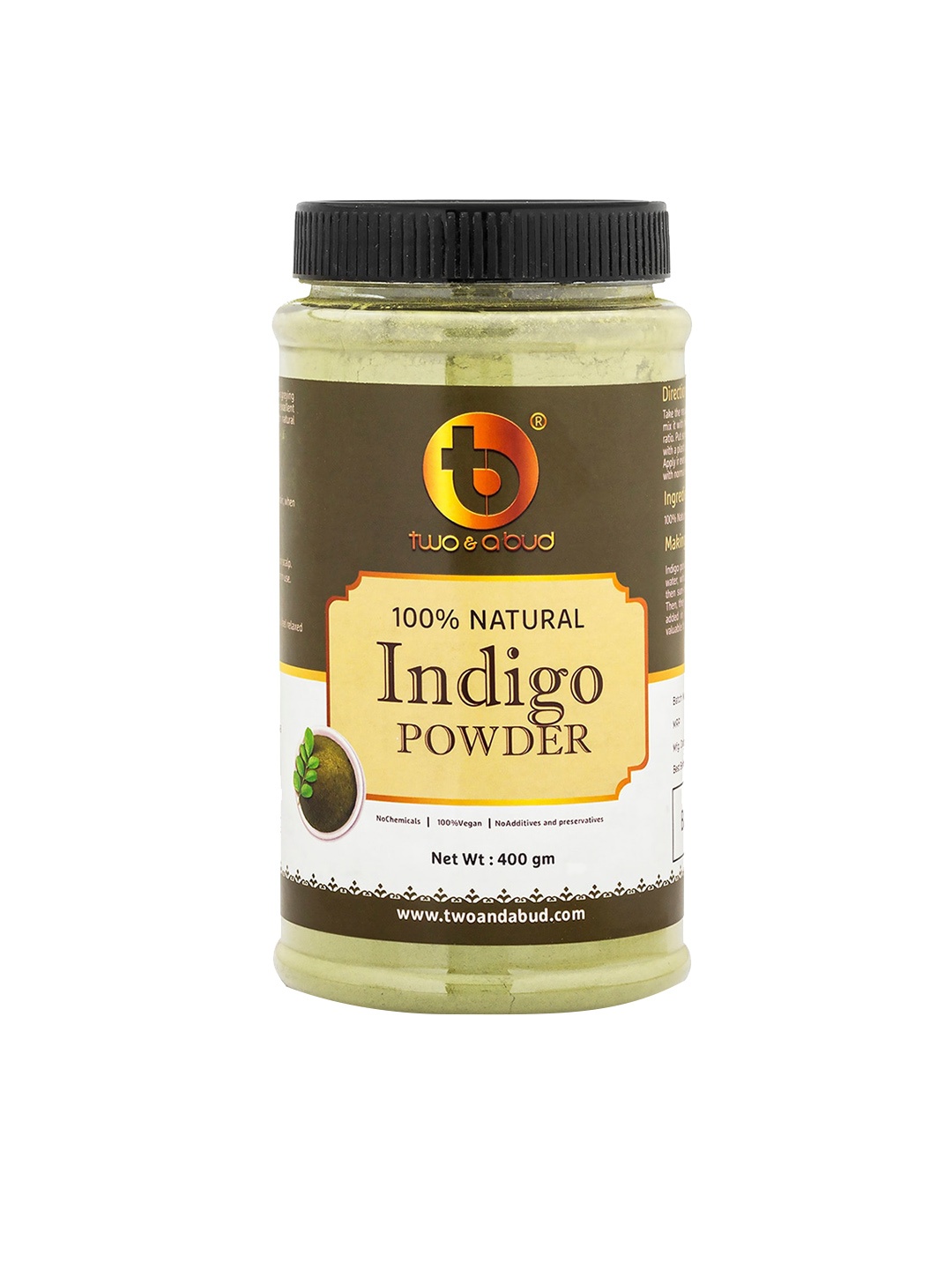 

Two & A Bud Natural Indigo Hair & Beard Powder 400g, Lime green