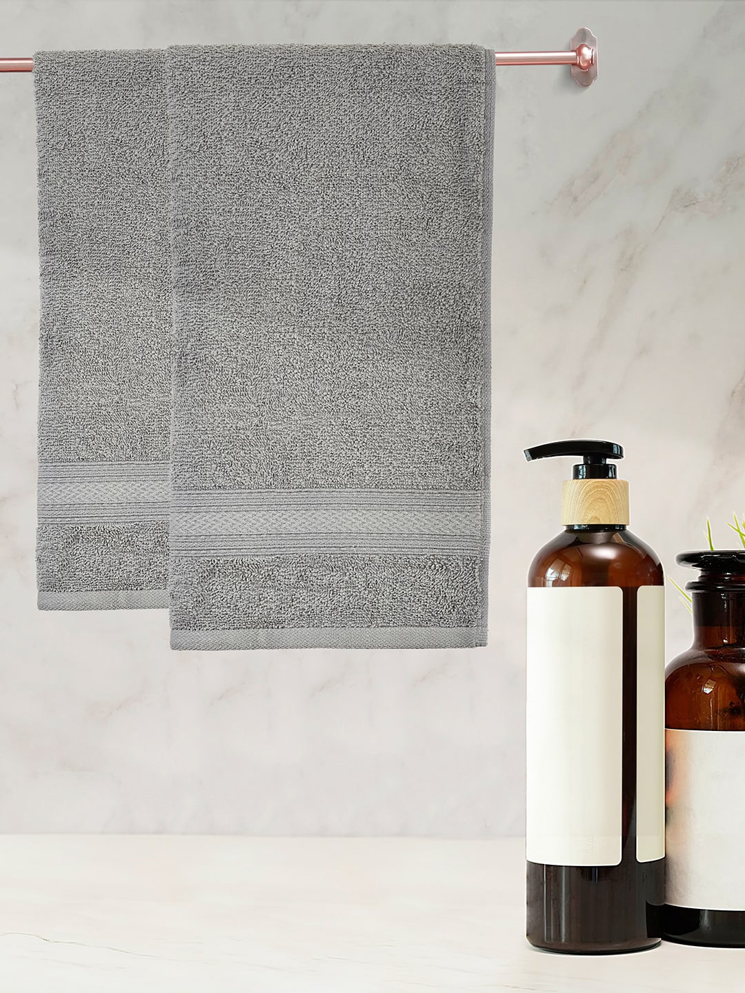 

Layers Firenze 2-Pcs Grey Pure Cotton 400 GSM Hand Towels