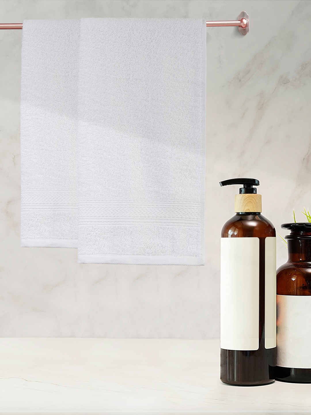 

Layers Firenze 2-Pcs White Pure Cotton 400 GSM Hand Towels