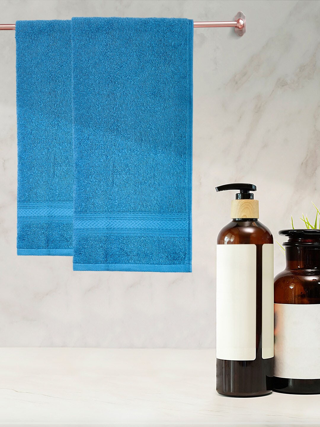

Layers Firenze Blue 2 Pcs 400 GSM Pure Cotton Hand Towels