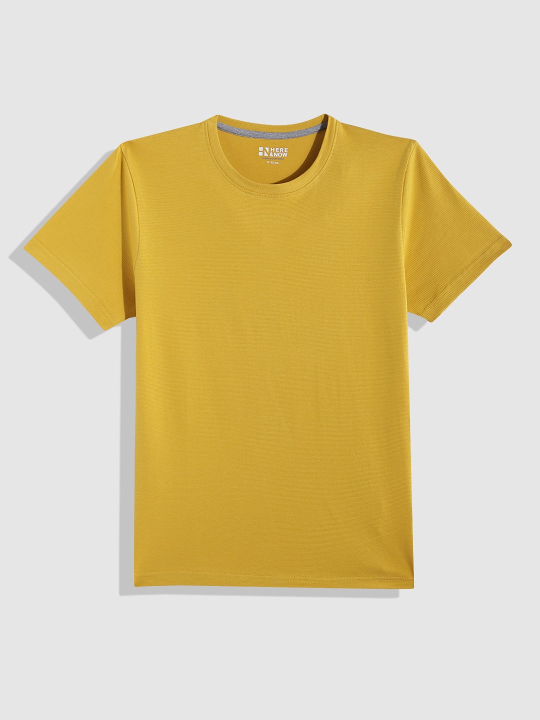 

HERE&NOW Boys Solid Waffle Knit T-shirt, Mustard