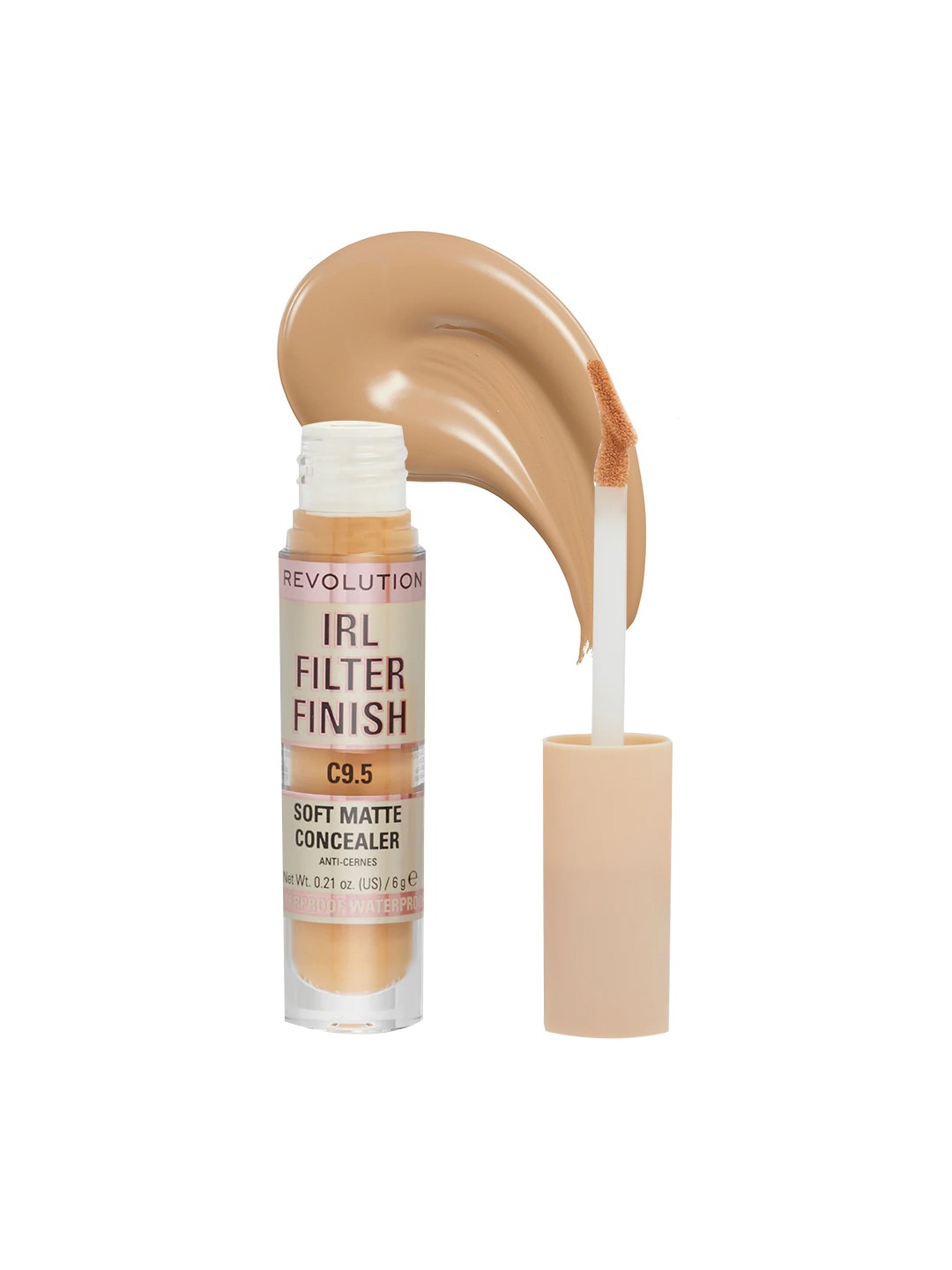 

Makeup Revolution London IRL Filter Finish Soft Matte Lightweight Concealer 6g - ShadeC9.5, Nude
