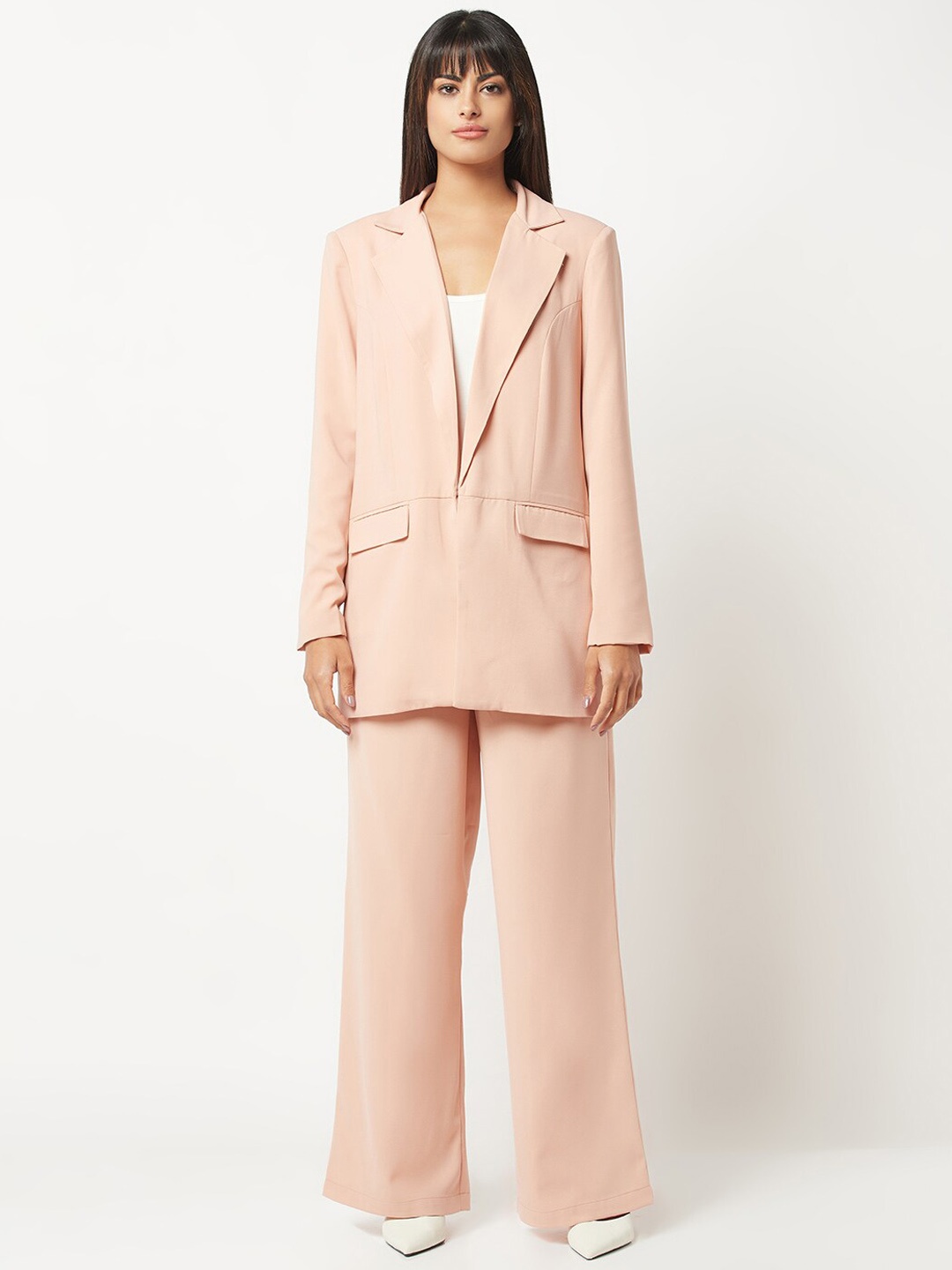 

HOUSE OF S Coat With Flared Trousers Co-Ords, Peach