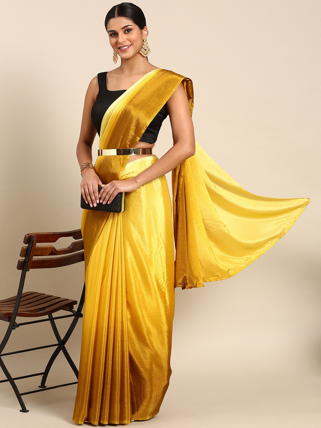 

HERE&NOW Ombre Saree, Yellow