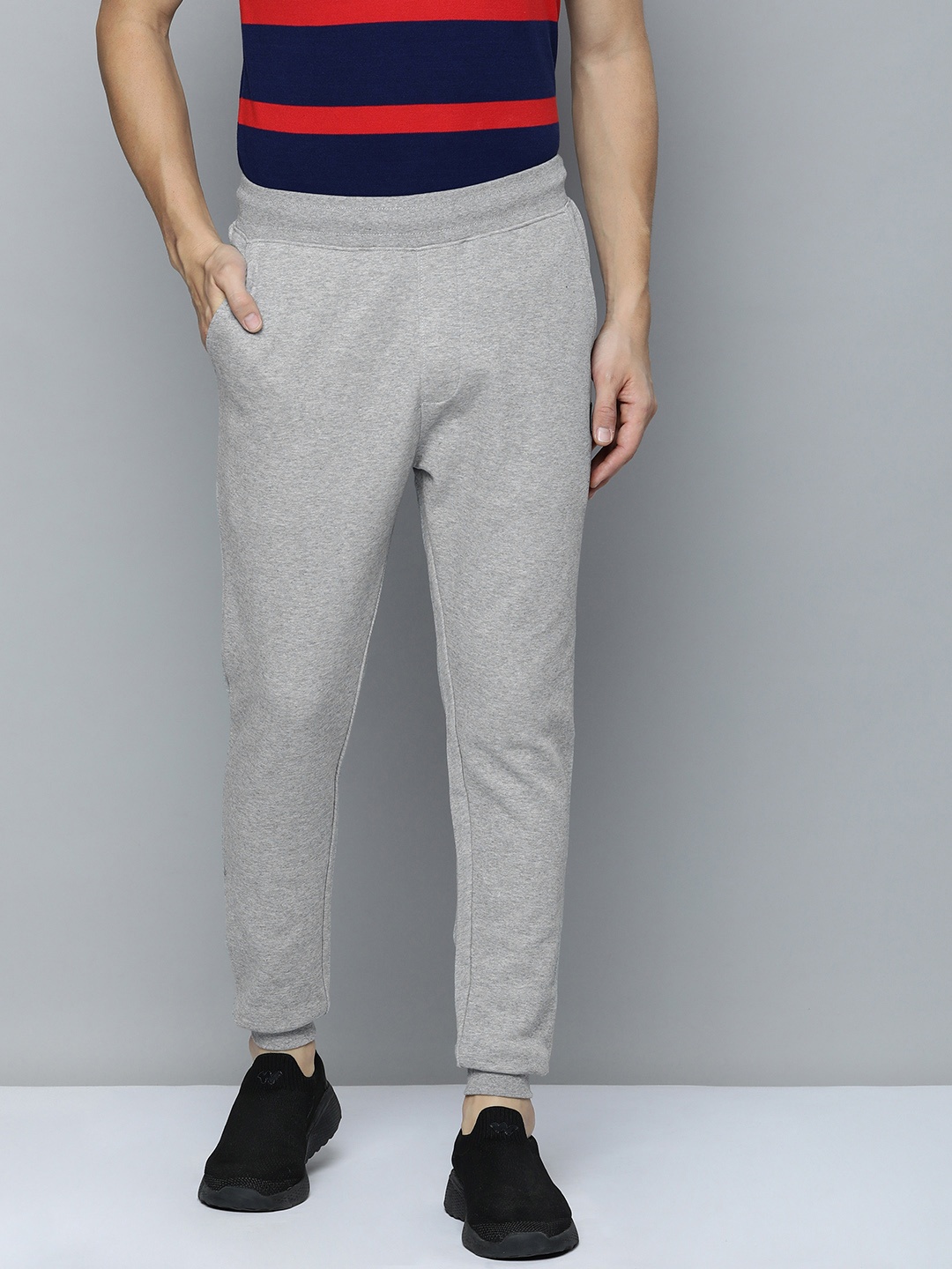 

Indian Terrain Men Slim Fit Joggers, Grey melange