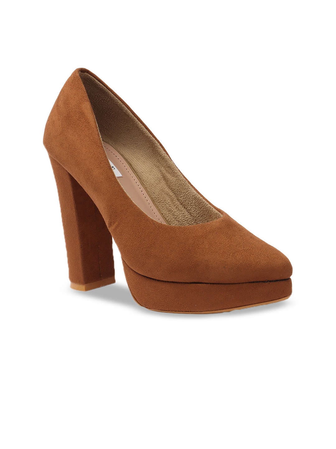 

ELLE Women Party High-Top Block Pumps, Brown