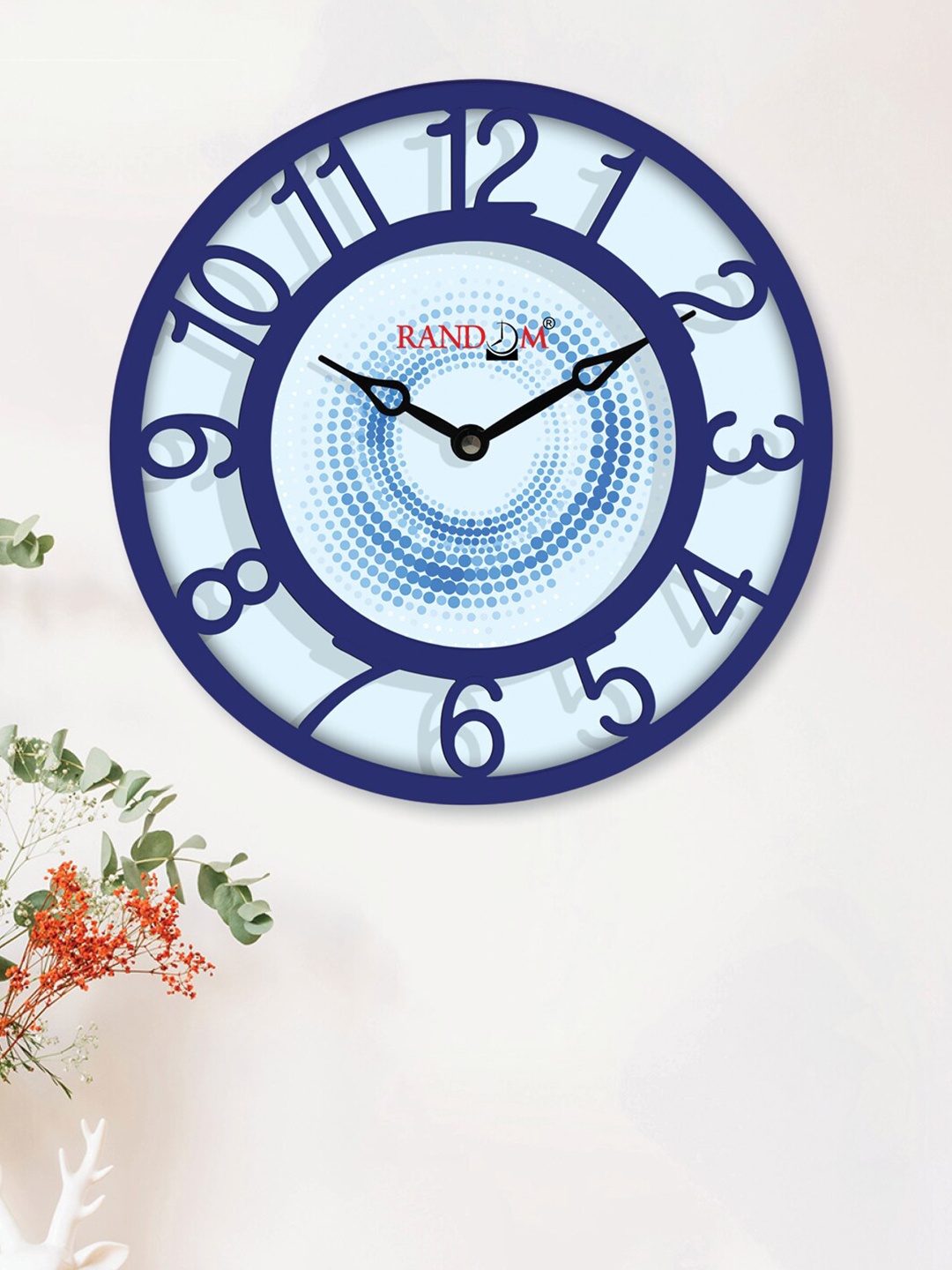 

RANDOM Blue Printed Analogue Contemporary Round Wall Clock
