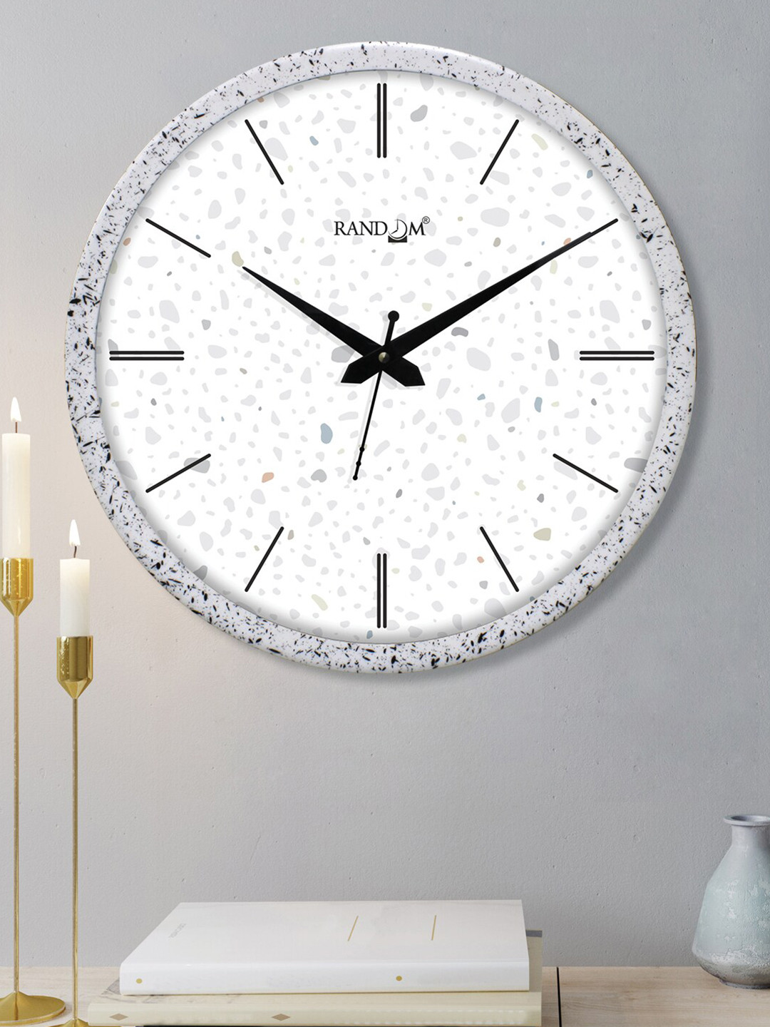 

RANDOM White & Grey Printed Analogue Contemporary Round Wall Clock