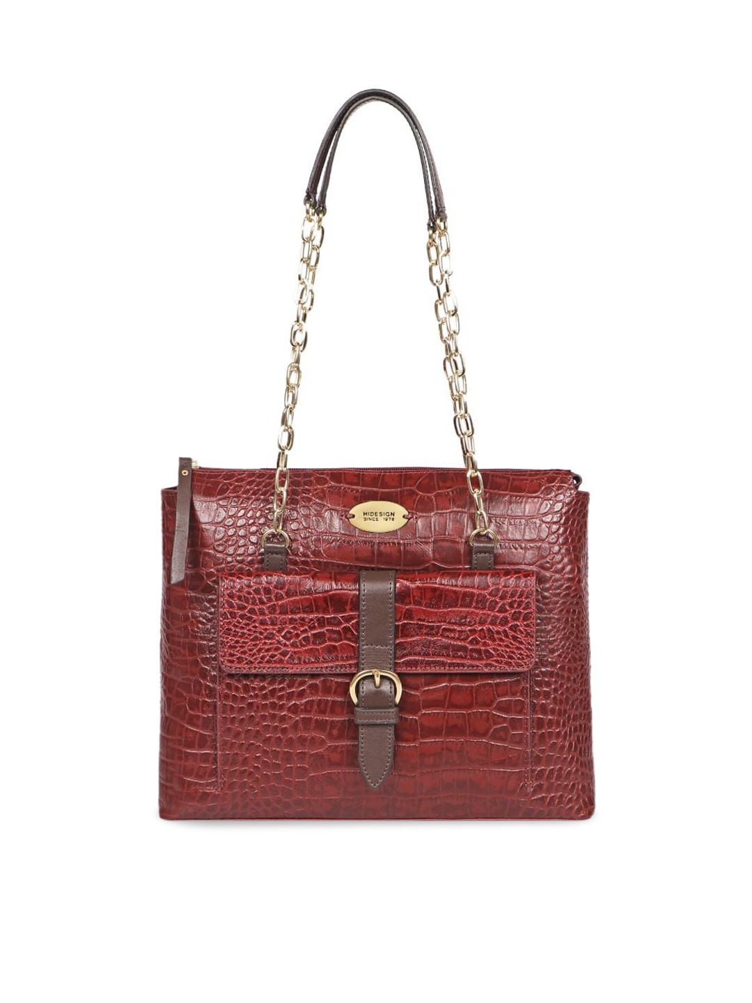 

Hidesign Textured Structured Leather Shoulder Bag, Red