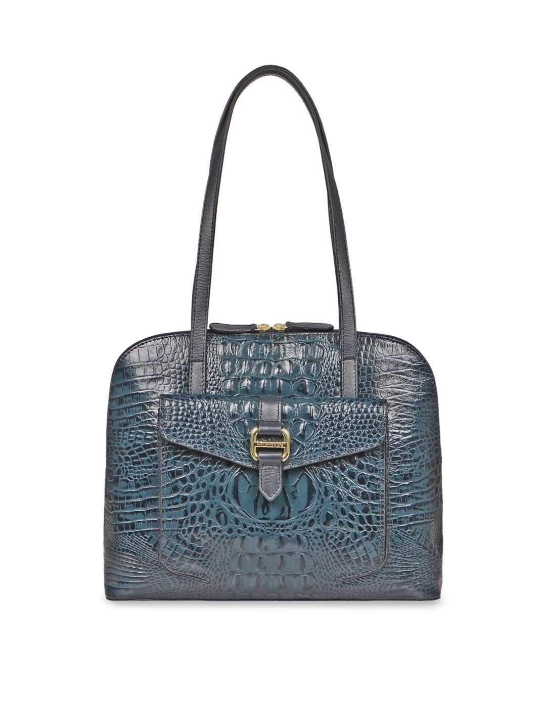 

Hidesign Animal Textured Leather Non-Detachable Sling Strap Shoulder Bag, Blue