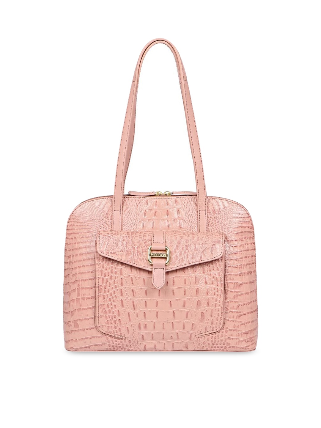 

Hidesign Textured Structured Leather Shoulder Bag, Pink