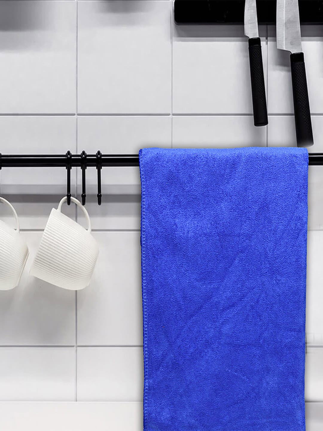 

Kuber Industries Blue 5 Pieces Microfiber Kitchen Towels