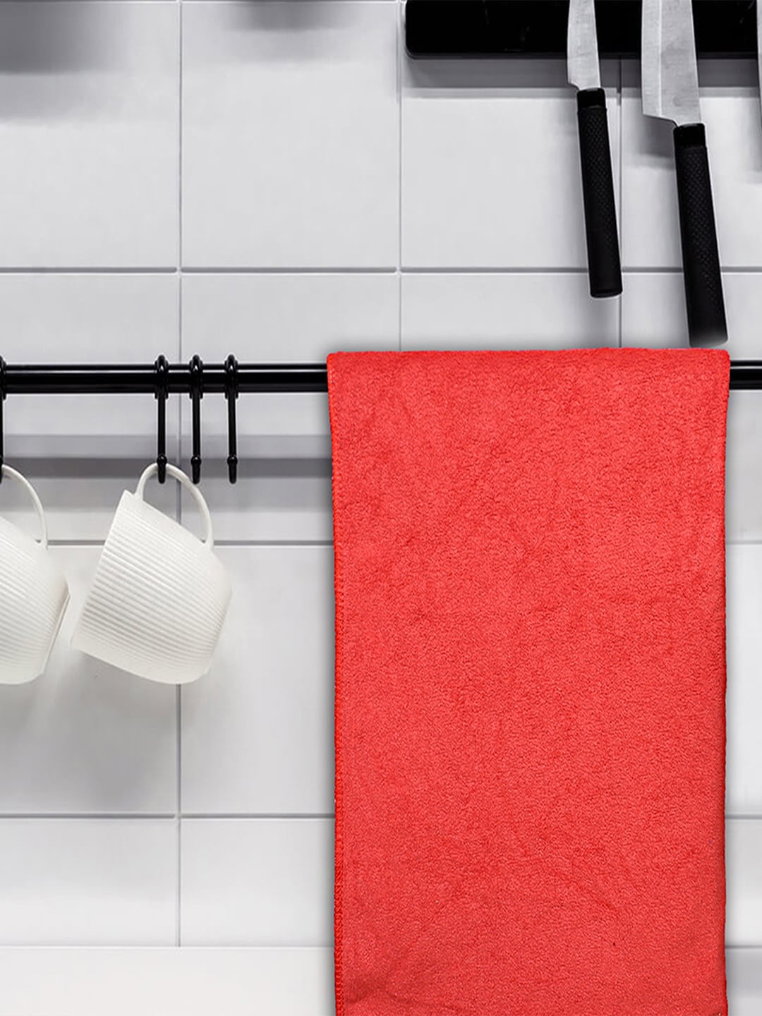 

Kuber Industries Green & Red 2 Pieces Microfiber Kitchen Towels