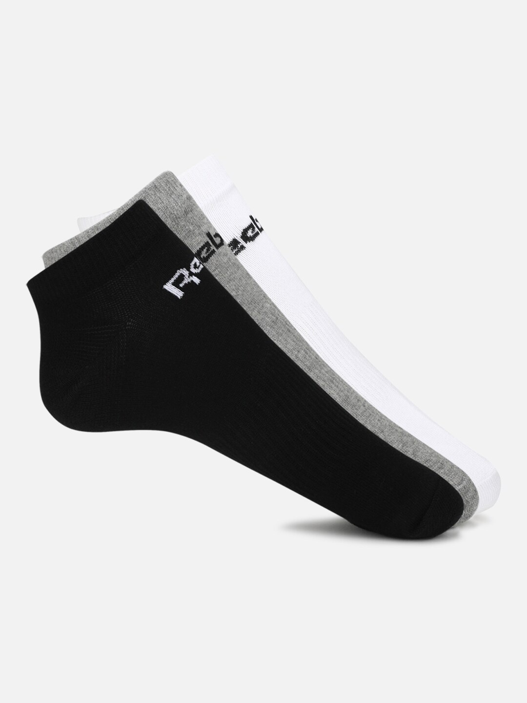 Reebok Men Pack Of 3 Active Core Low Cut Ankle-Length Socks, Grey
