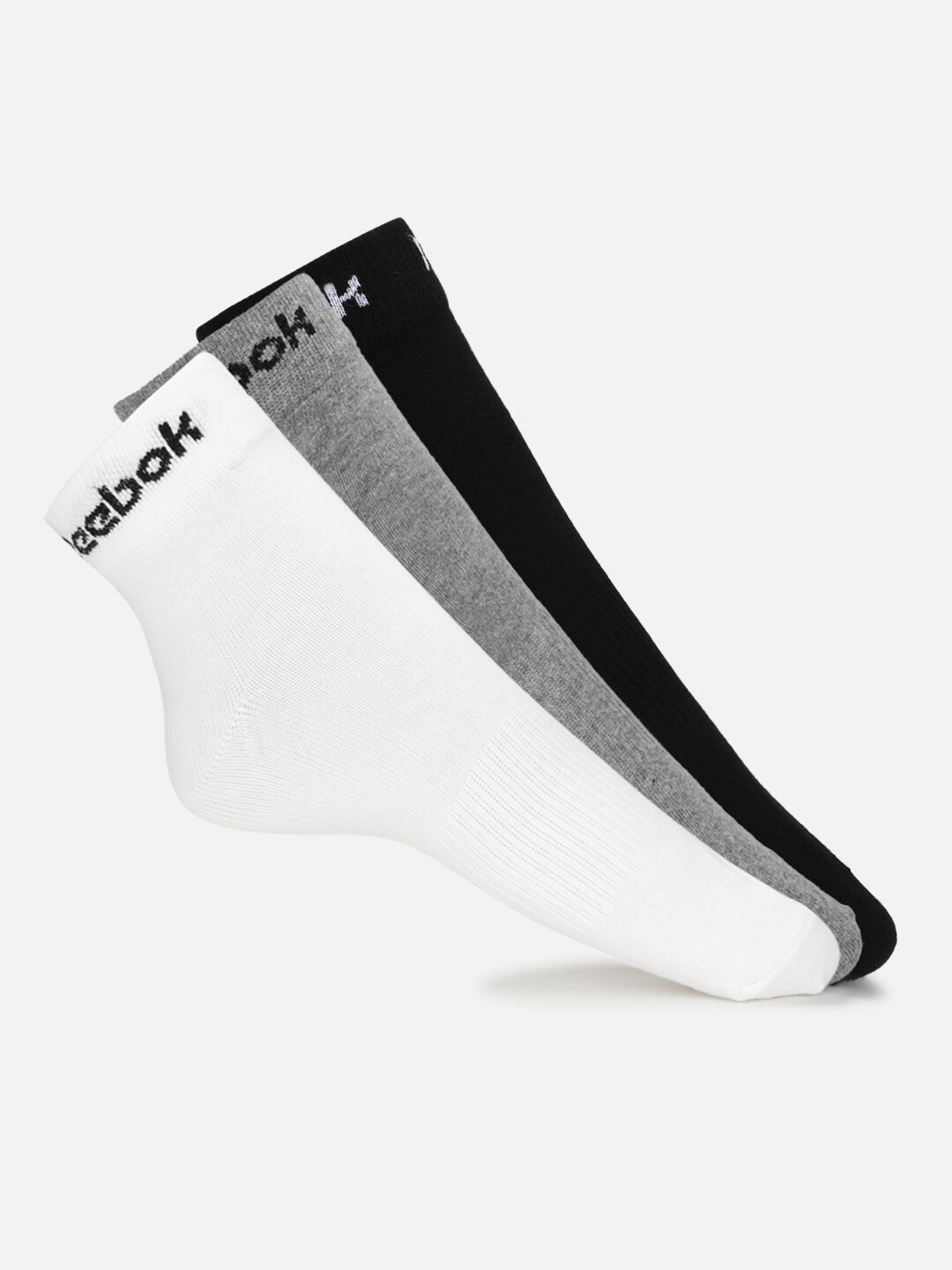 

Reebok Men Pack Of 3 Patterned Ankle-Length Socks, White