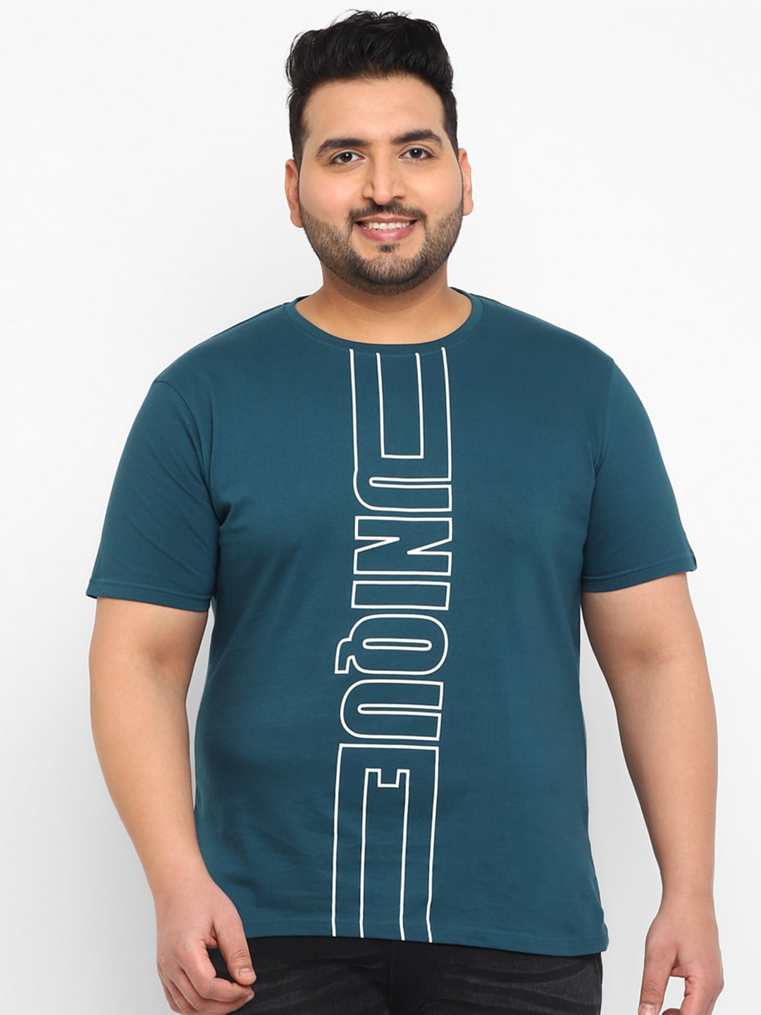 

Urbano Plus Plus Size Printed Cotton T-shirt, Blue