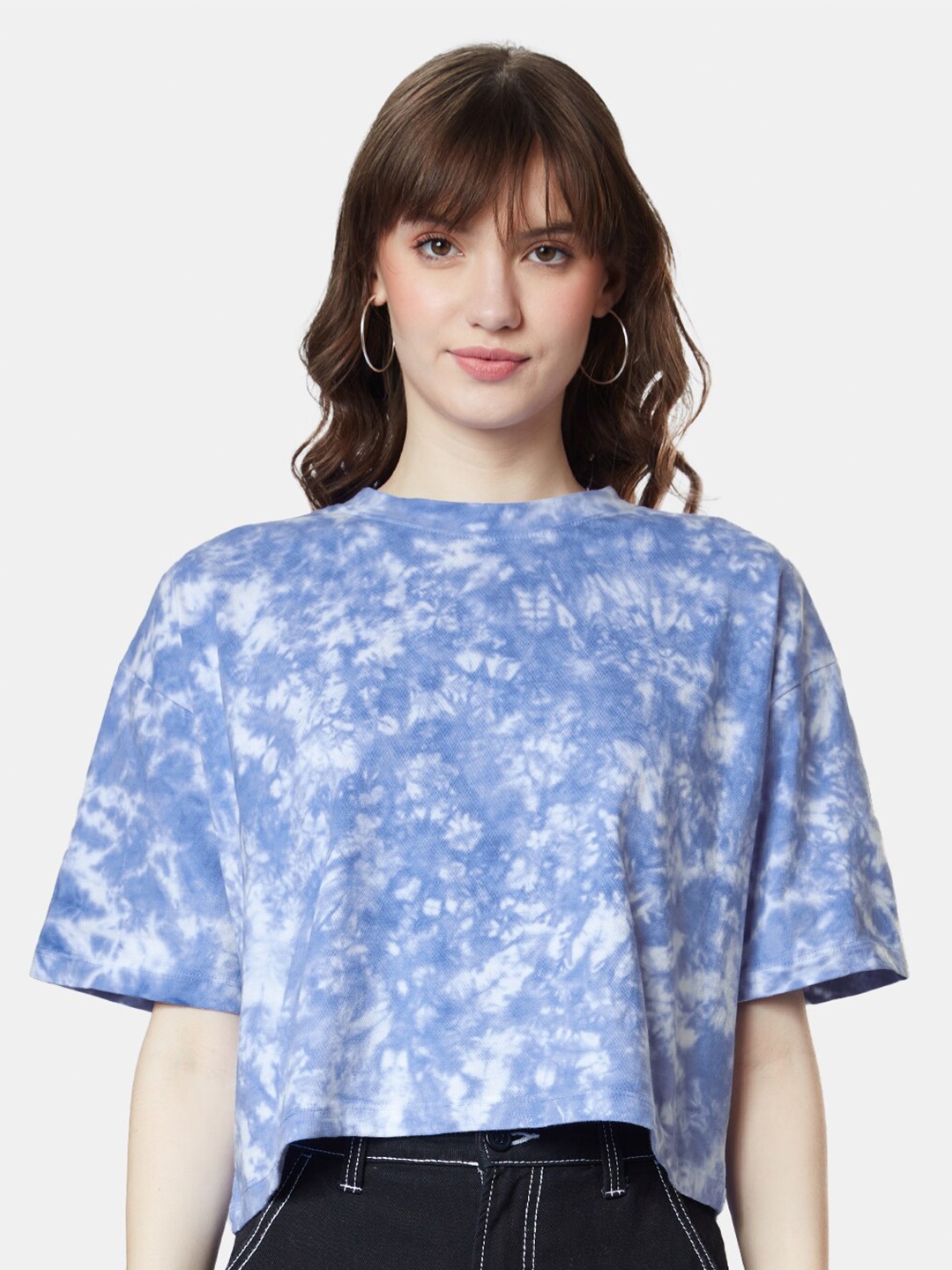 

The Souled Store Loose Pure Cotton Oversized T-shirt, Blue