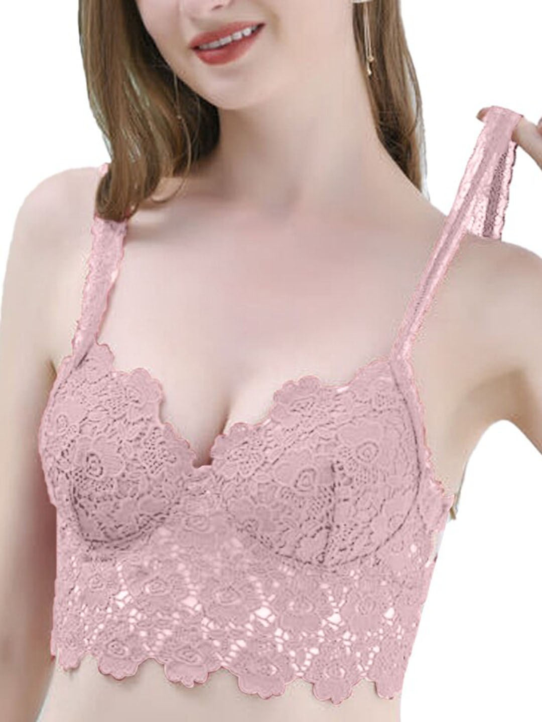 

FIMBUL Pink Floral Bra Lightly Padded