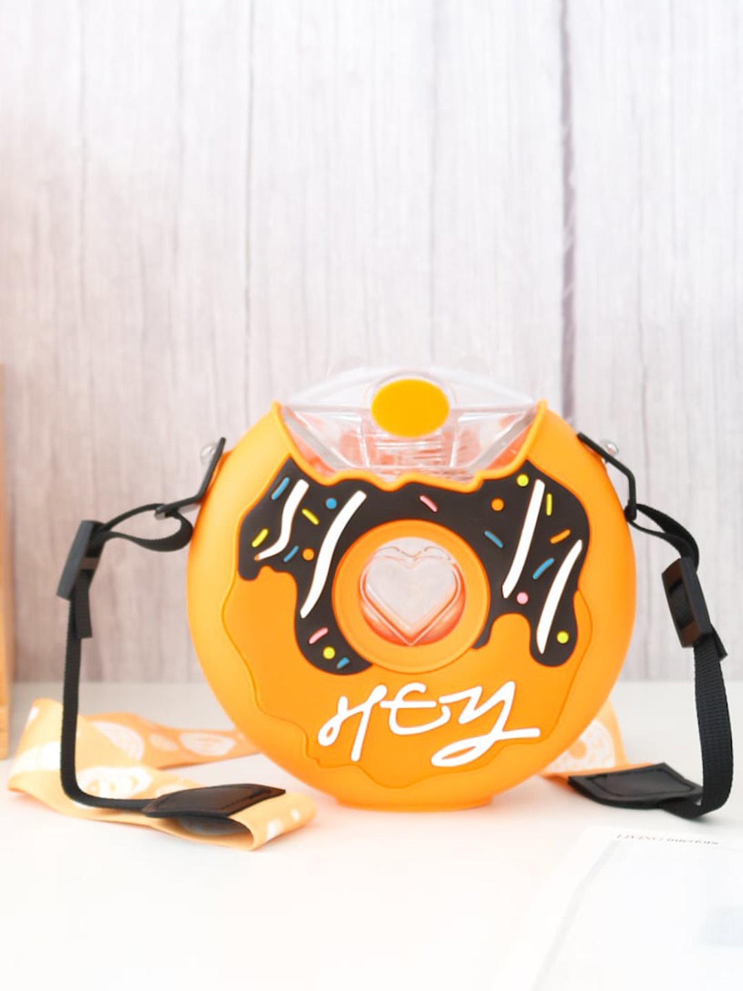 

Yellow Bee Orange Donut Shaped Flask Water Bottle 380 ml