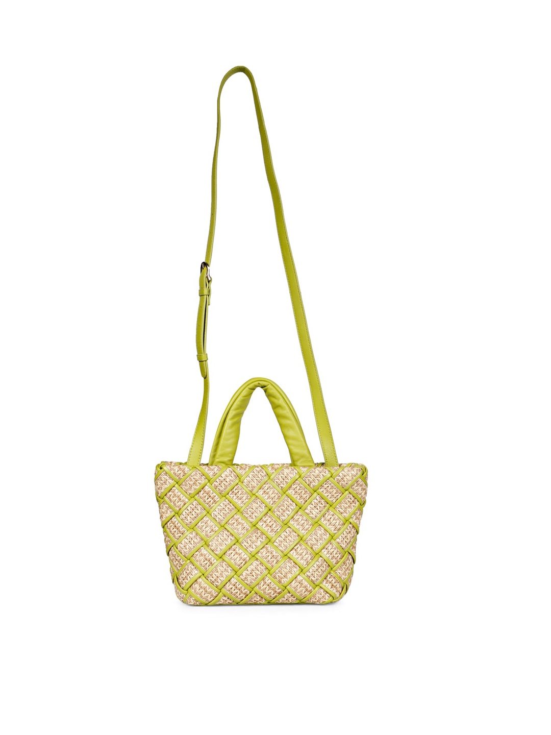 

Saint G Green Textured Leather Oversized Shopper Tote Bag