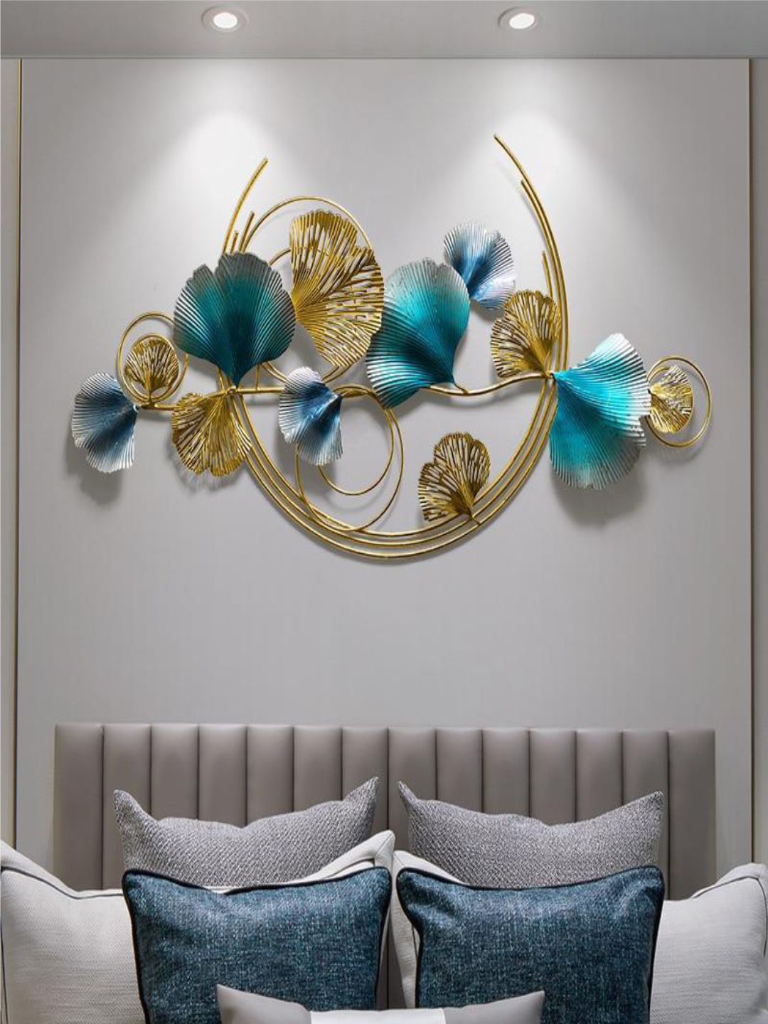 

The Art House Gold-Toned & Teal Blue Textured New Emerson Wall Decor
