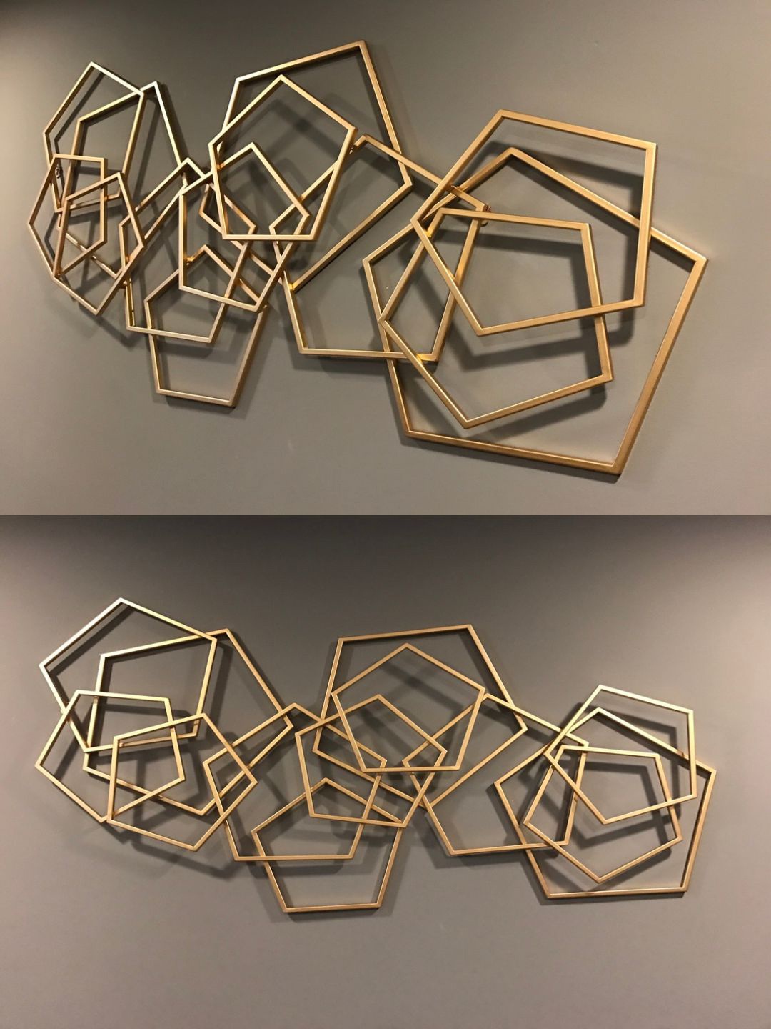 

The Art House Gold-Toned Textured Pentagon Metal Wall Decor