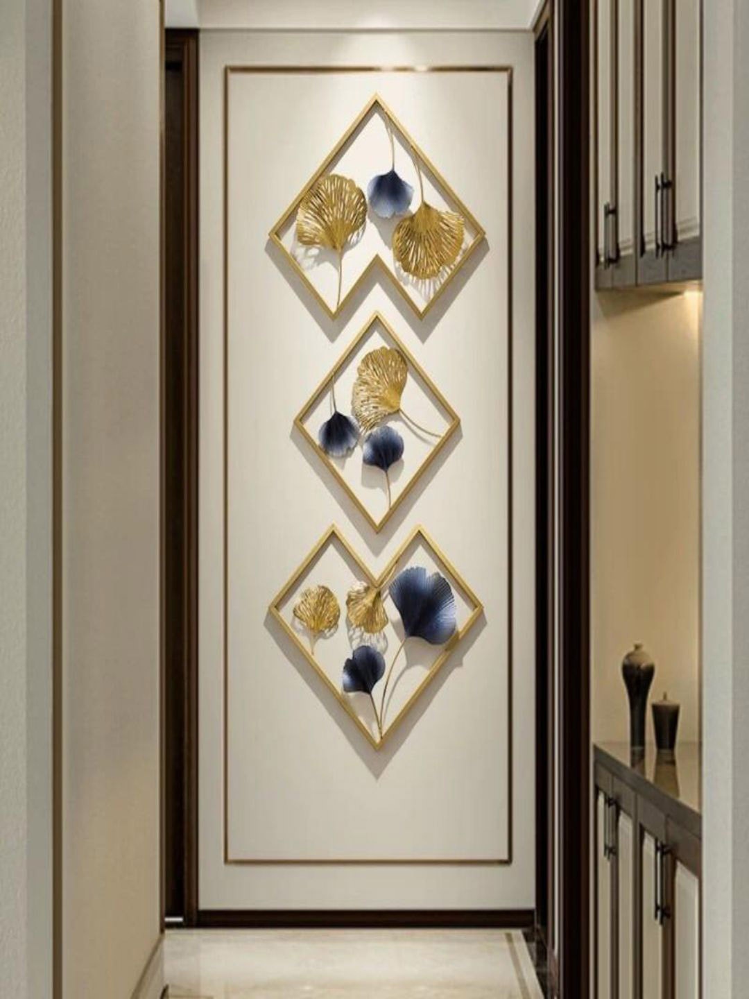 

The Art House 3 Pcs Gold-Toned & Black Textured Metal Frame Wall Decor