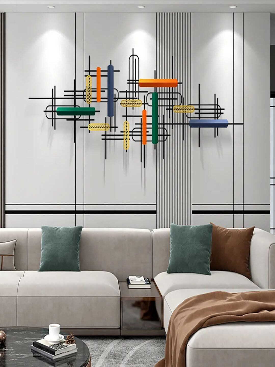 

The Art House Black & Orange-Coloured Textured Abstract Metal Wall Decor