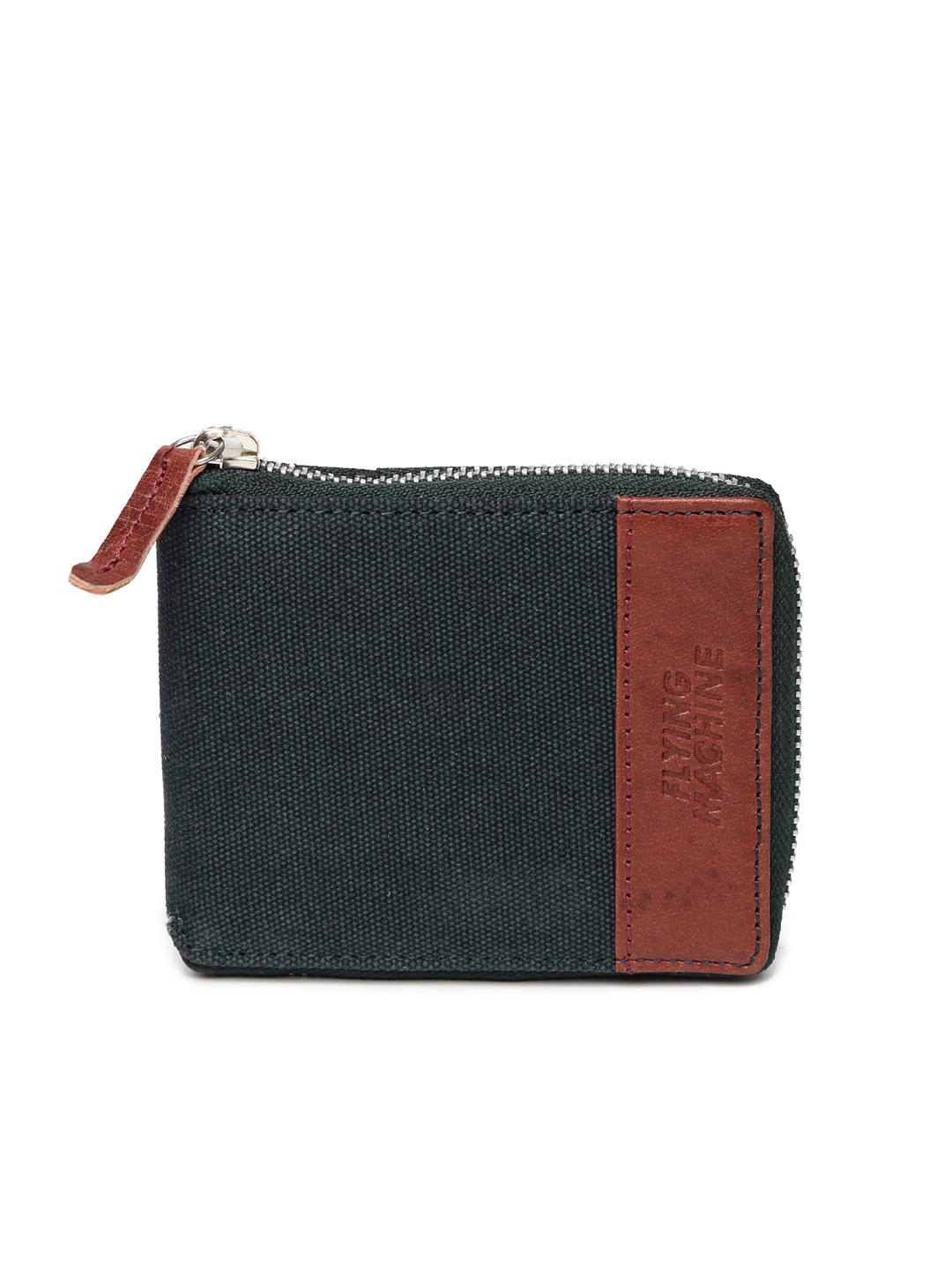 

Flying Machine Men Navy & Brown Colourblocked Two Fold Wallet, Navy blue