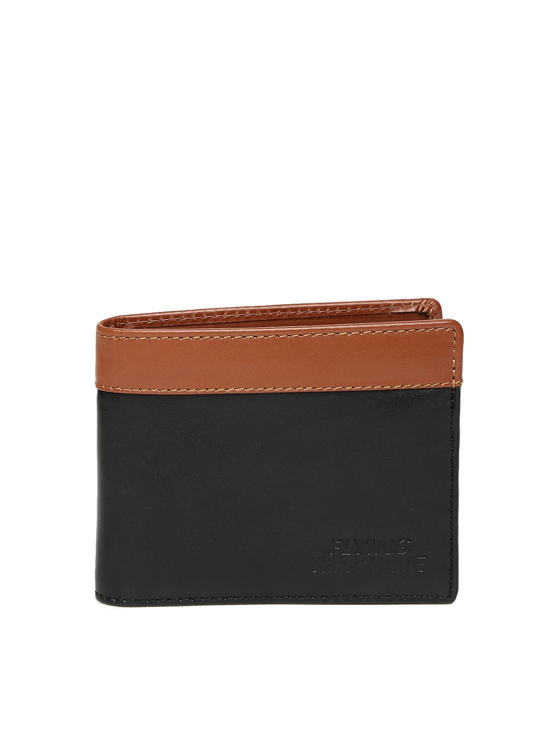 

Flying Machine Men Black & Brown Two Fold Leather Card Holder