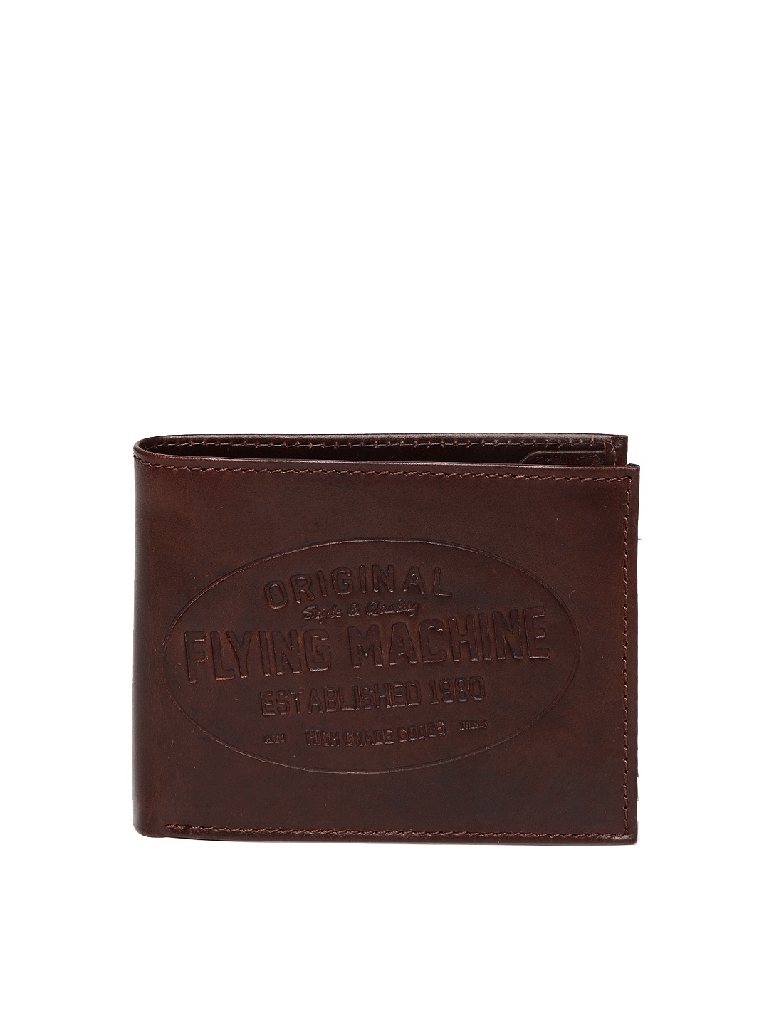 

Flying Machine Men Brown Solid Two Fold Leather Wallet