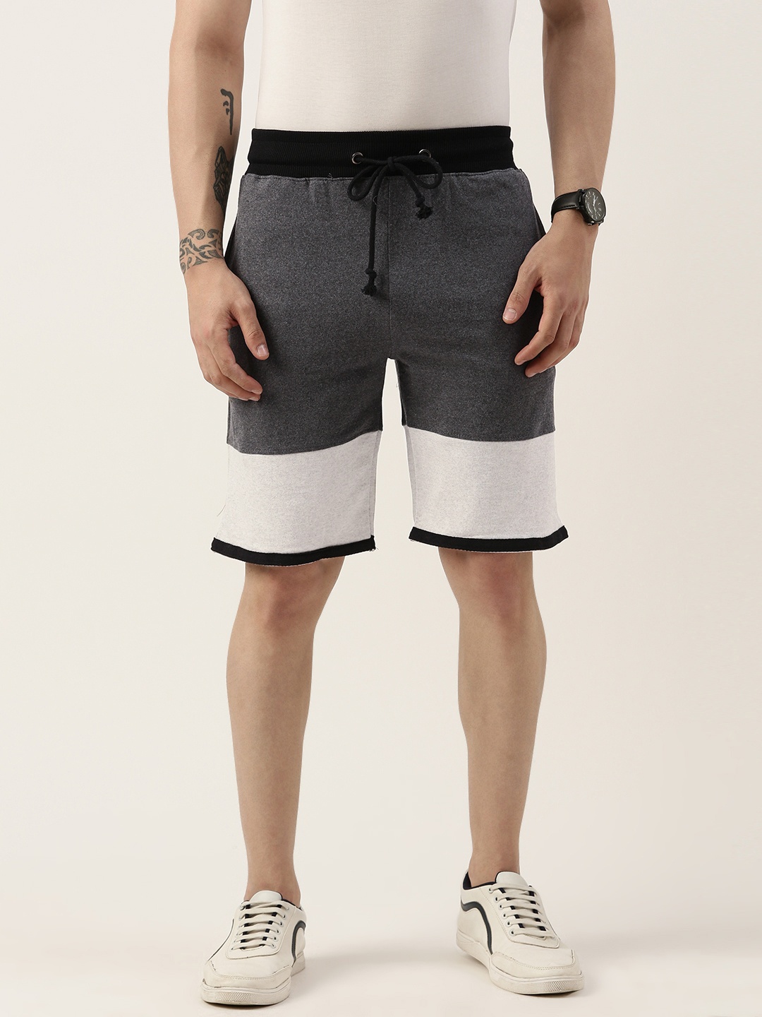 

ARISE Colourblocked Technology Shorts, Grey melange