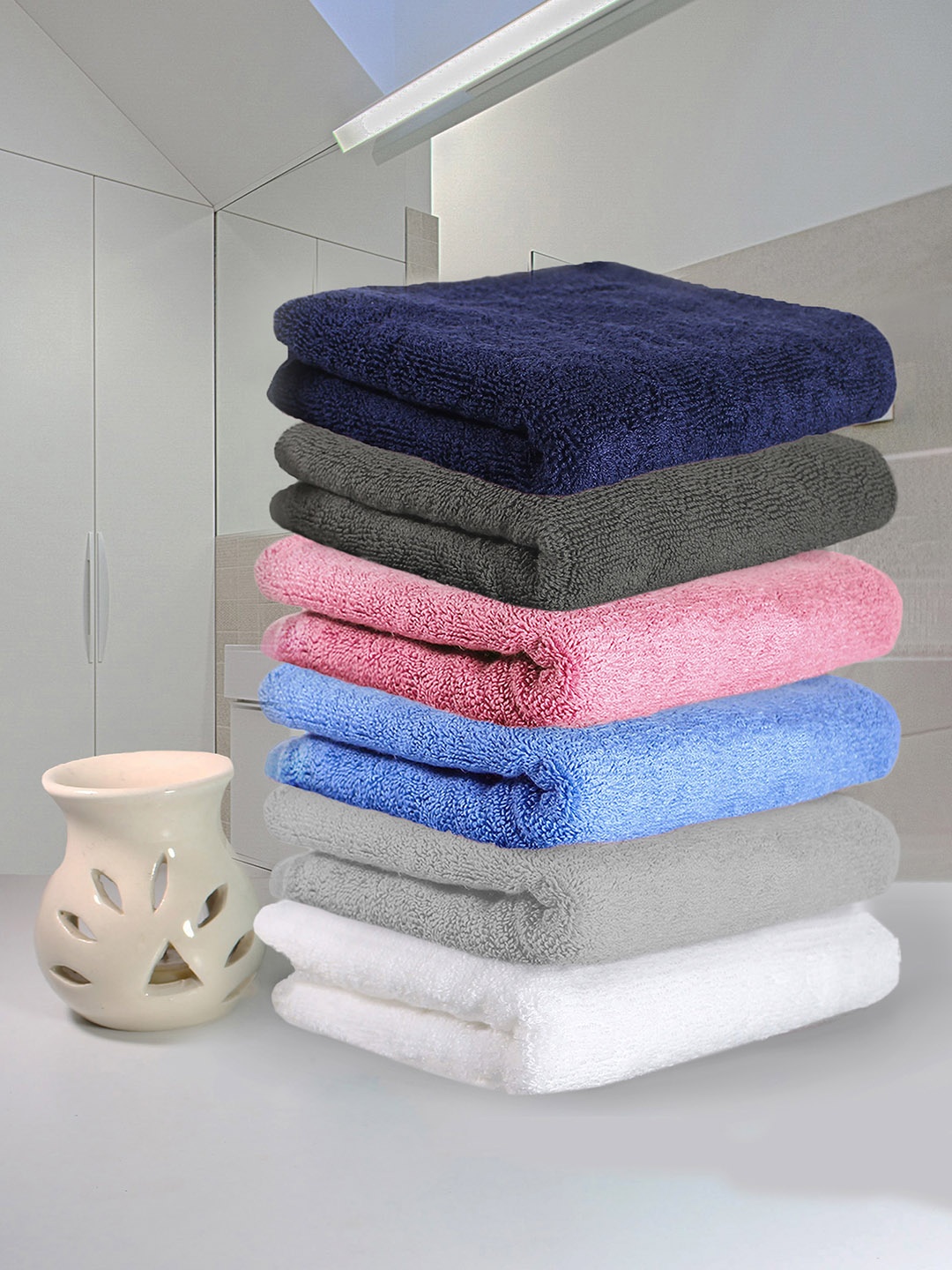 

Heelium Unisex Pack of 6 Bamboo Super Soft & Quick Drying Home & Gym Hand Towel, White