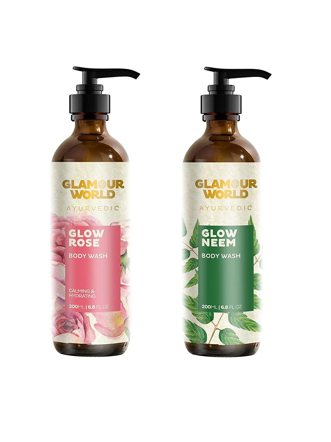 

Glamour World Ayurvedic Glow Set Of 2 Milk & Glow Neem Body Wash 200 ml Each, White