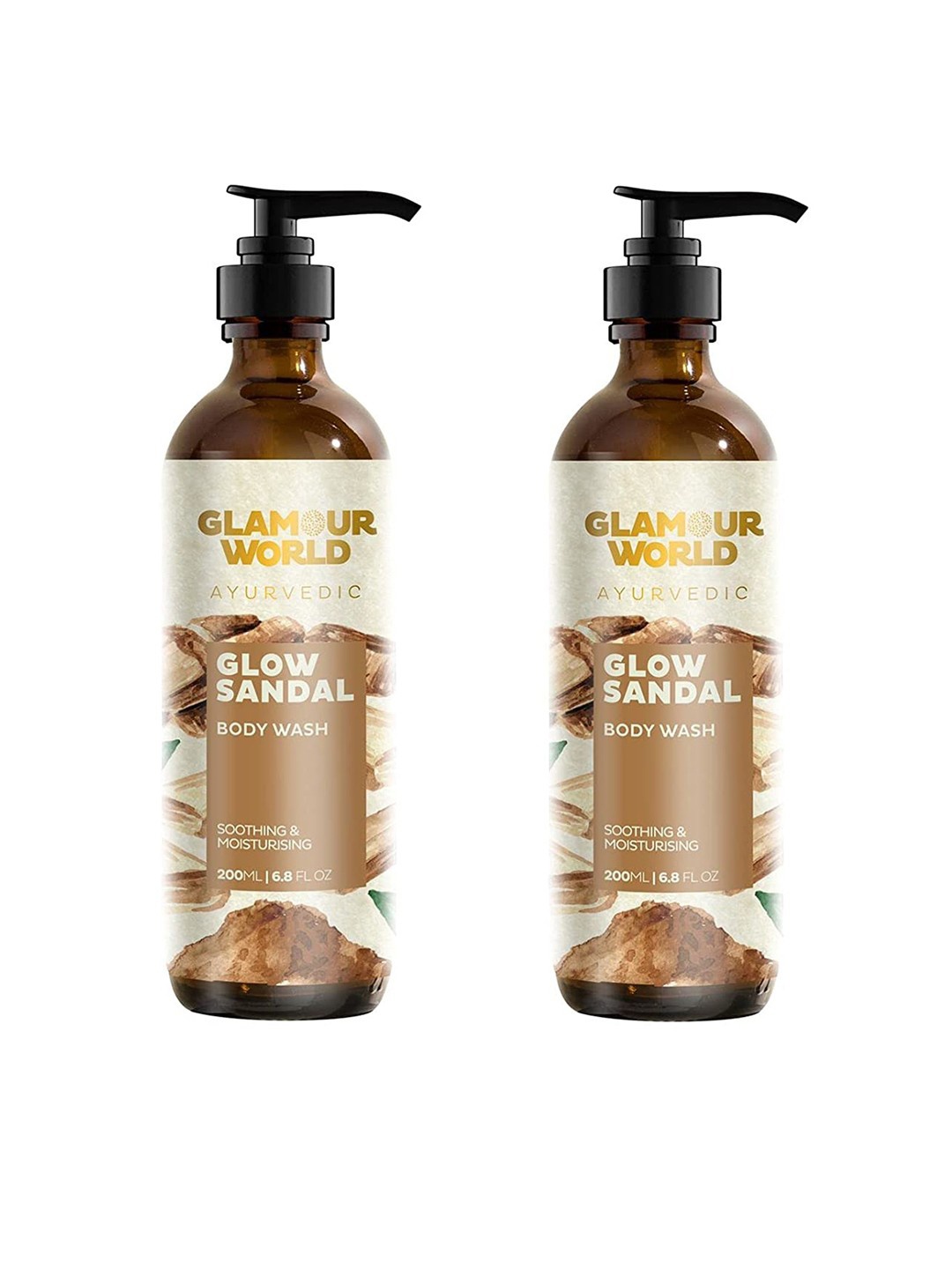 

Glamour World Ayurvedic Glow Set Of 2 Sandal Body Wash 200 ml Each, White