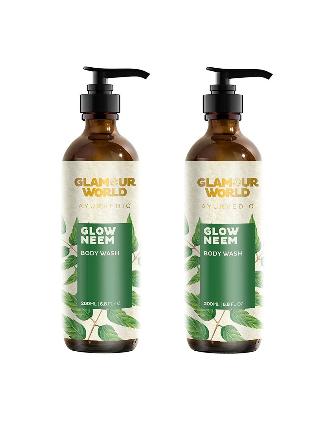

Glamour World Ayurvedic Glow Set Of 2 Neem Herbal Body Wash 200ml Each, White