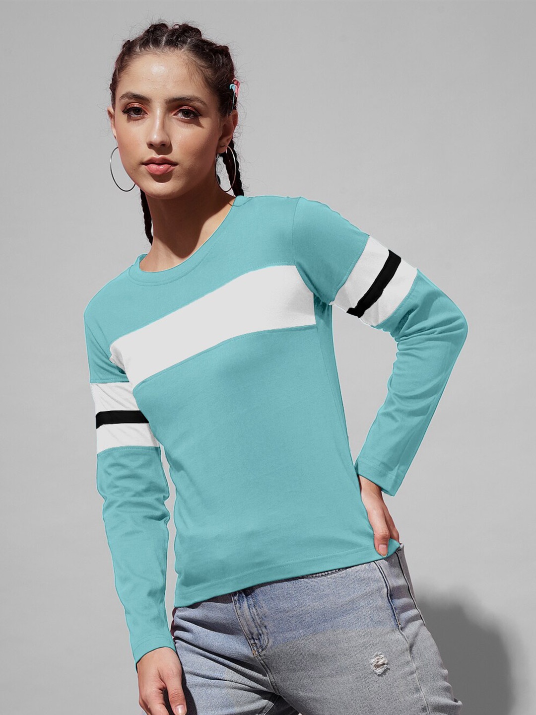 

The Dry State Striped Cotton T-shirt, Turquoise blue