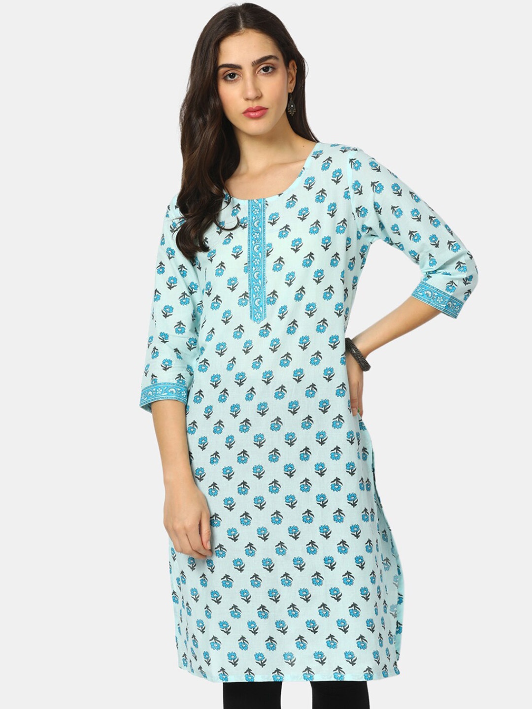 

V-Mart Women Blue & Blue Printed Kurta