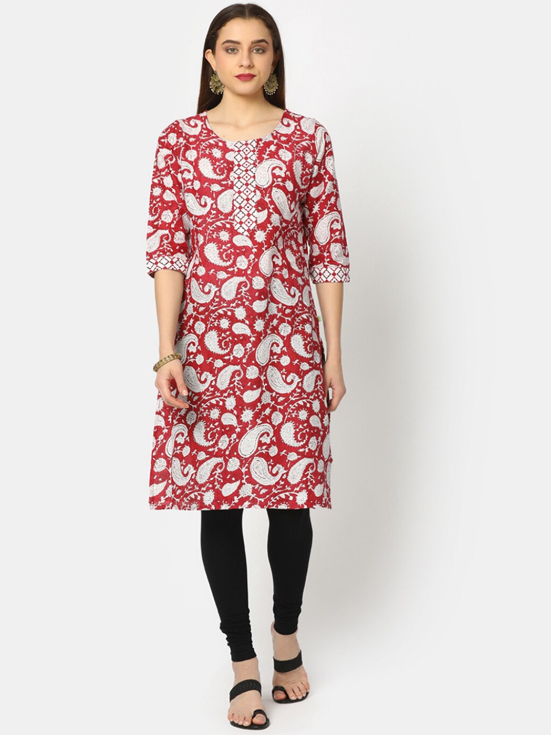 

V-Mart Women Red & Red Printed Kurta